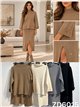 ensemble pull à col roulé et jupe midi