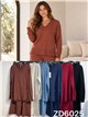 Conjunto jersey cuello pico y pantalón wide leg