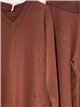 Conjunto jersey cuello pico y pantalón wide leg