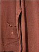 Front-pocket knit sweater and wide-leg trousers set