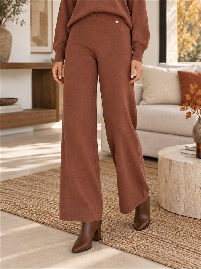 Ensemble pull oversize avec fentes latérales et pantalon à jambes larges