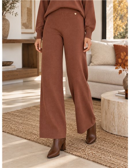 Ensemble pull oversize avec fentes latérales et pantalon à jambes larges