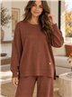 Ensemble pull oversize avec fentes latérales et pantalon à jambes larges