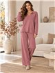 Conjunto jersey cuello polo y pantalón wide leg