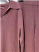 Conjunto jersey cuello polo y pantalón wide leg
