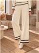 Conjunto jersey ribetes en contraste y pantalón wide leg