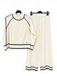 Conjunto jersey ribetes en contraste y pantalón wide leg