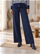 Conjunto jersey rayas horizontales y pantalón wide leg