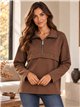 Sudadera amplia con cremallera y tachas