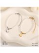 Pulsera de cuentas tipo perla con colgante de corazón