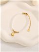 Pulsera de cuentas tipo perla con colgante de corazón