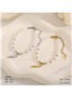 Pulsera de cuentas tipo perla con colgante de guindilla