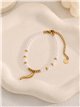 Pulsera de cuentas tipo perla con colgante de guindilla