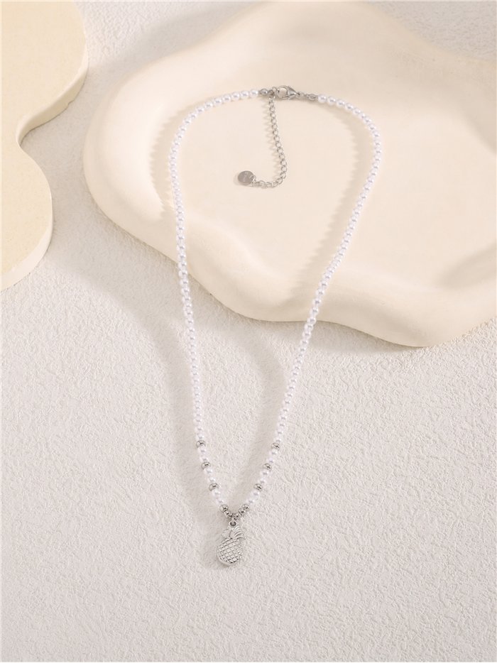 Collier de perles nacrées avec pendentif ananas