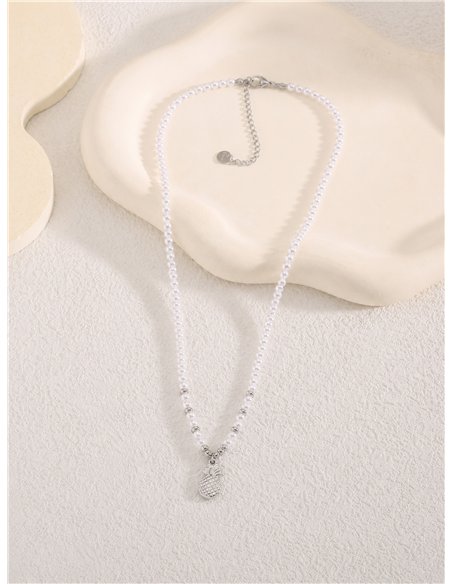 Collier de perles nacrées avec pendentif ananas