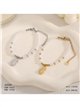 Pulsera de cuentas tipo perla con colgante de piña