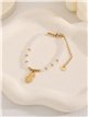 Pulsera de cuentas tipo perla con colgante de piña