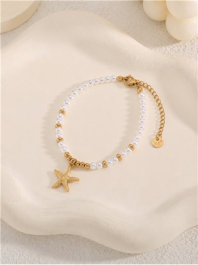 Perlenähnliches Armband mit Seesternanhänger