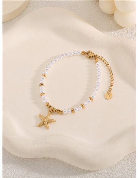 Perlenähnliches Armband mit Seesternanhänger