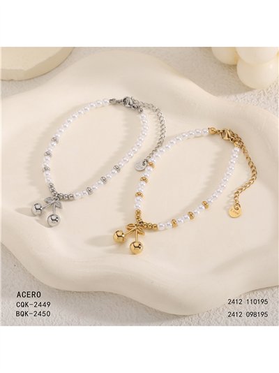 Perlenartiges Armband mit Kirschanhänger 2