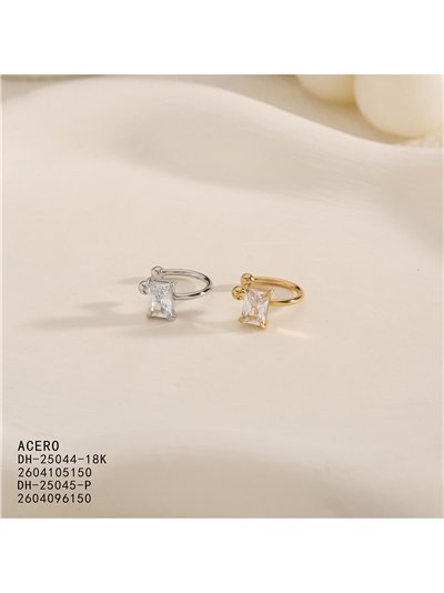 Ear cuff circonita rectangular de acero 2