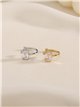 Ear cuff circonita rectangular de acero
