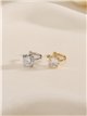 Ear cuff circonita redonda de acero
