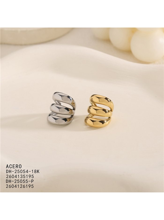 Ear cuff triple aro de acero