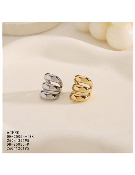 Ear cuff triple aro de acero