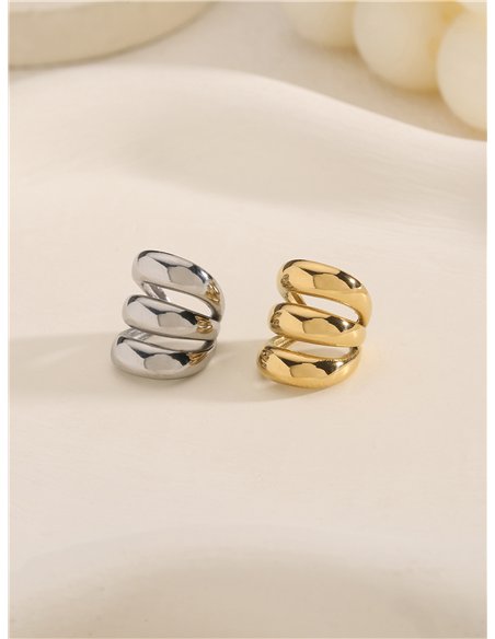 Ear cuff triple aro de acero