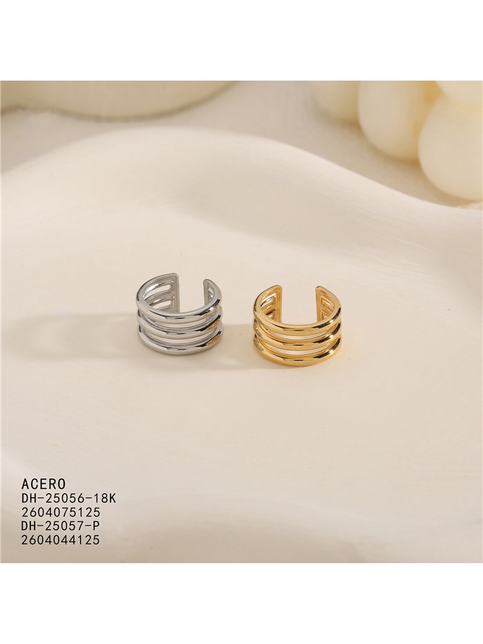Brinco de pressão com argola tripla de aço