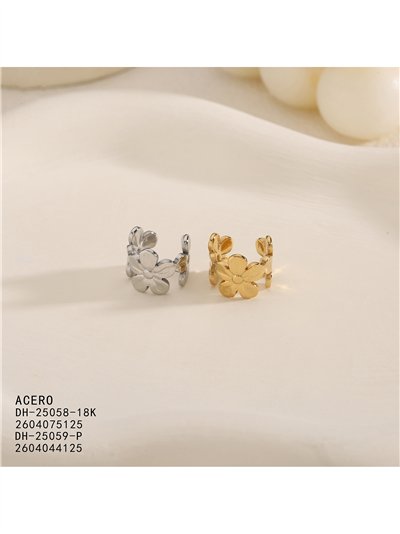 Ear cuff flores de acero 2