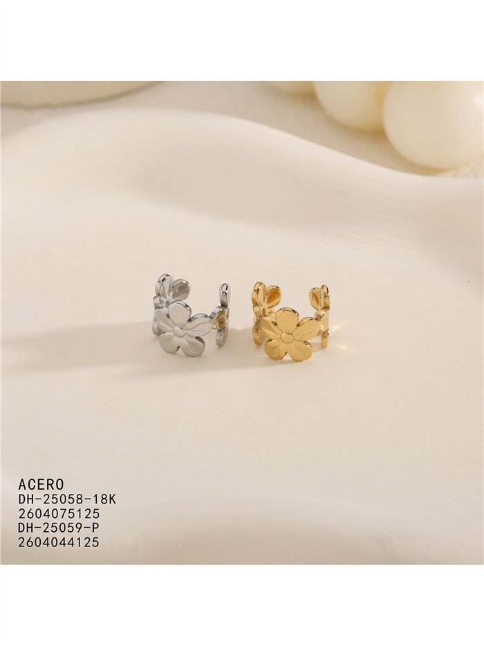 Ear cuff flores de acero