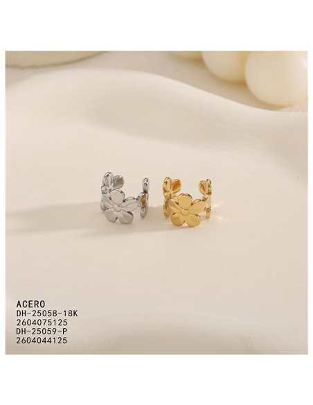 Ear cuff flores de acero