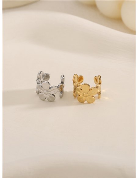 Ear cuff flores de acero