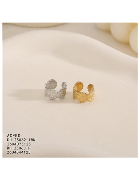 Ear cuff círculos martillados de acero