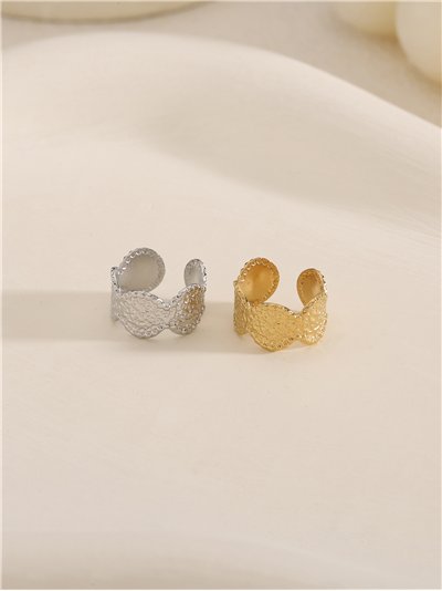 Ear cuff círculos martillados de acero