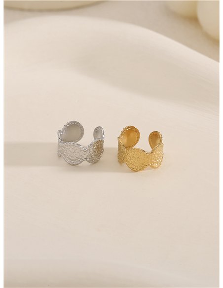 Ear cuff círculos martillados de acero
