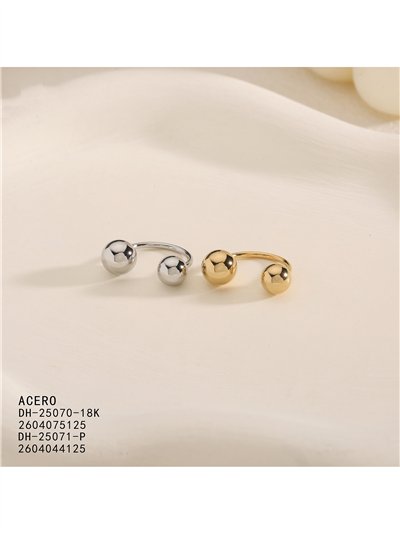 Ear cuff doble bola de acero 2