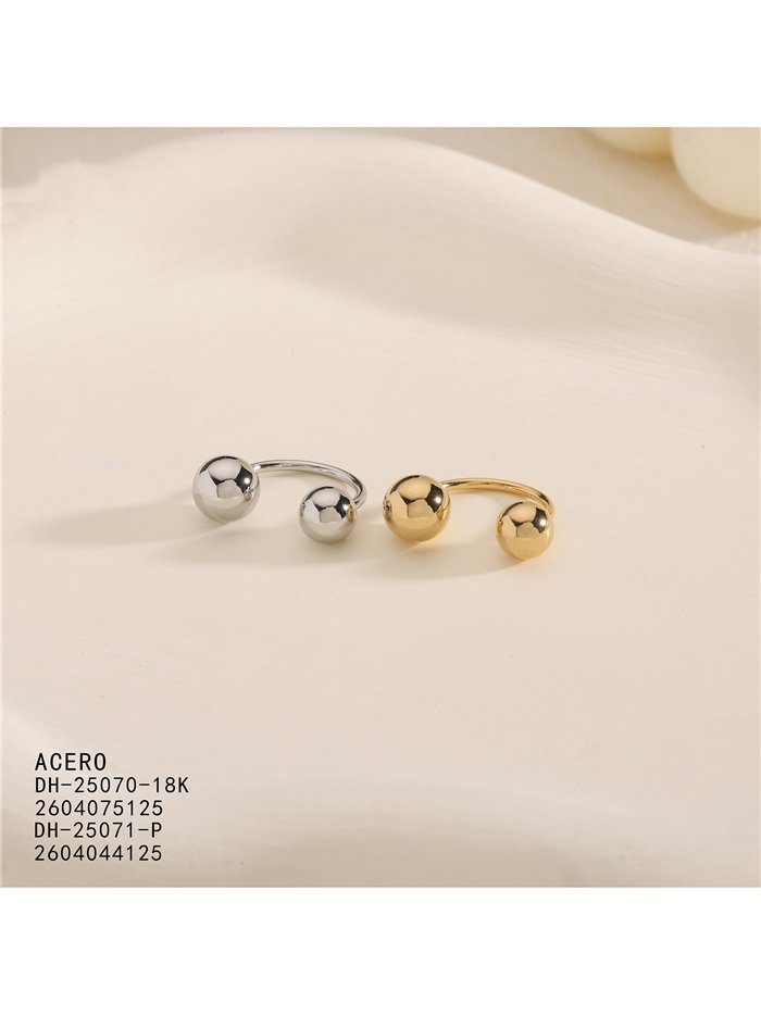 Ear cuff doble bola de acero