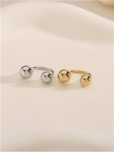Ear cuff doble bola de acero