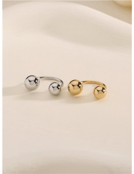 Ear cuff doble bola de acero