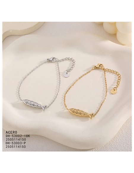 Pulsera pez calado de acero