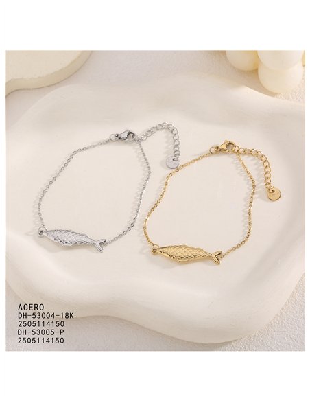 Pulsera pez escamas de acero