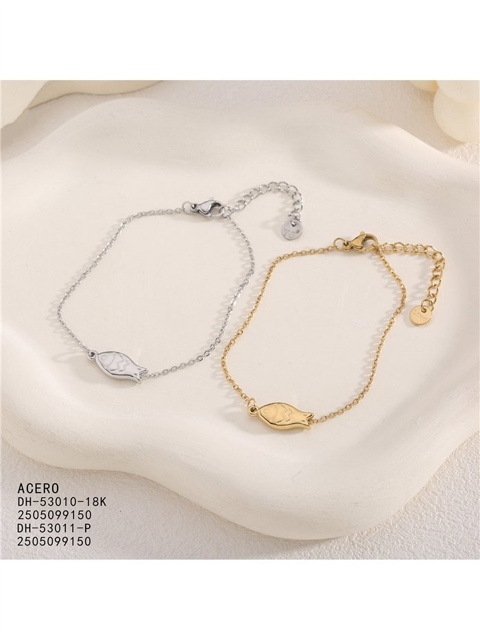 Pulsera pez minimalista de acero