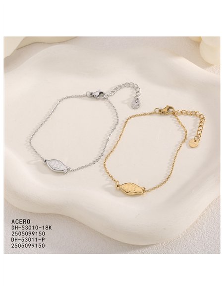 Pulsera pez minimalista de acero