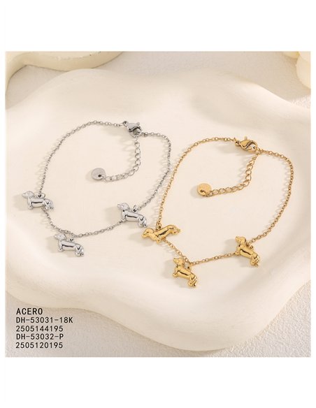 Pulsera perros salchicha de acero