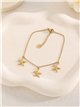 Pulsera triple estrella de mar de acero