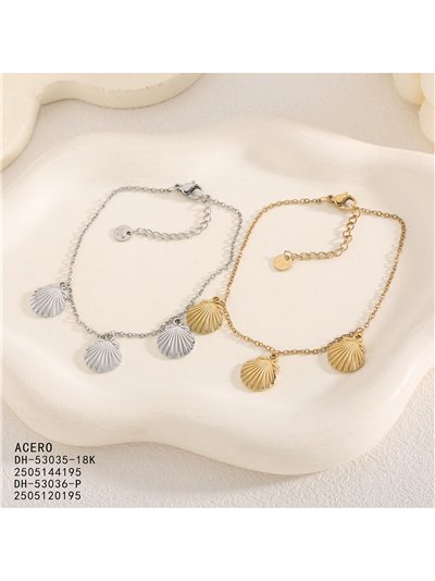 Pulsera triple concha de acero 2