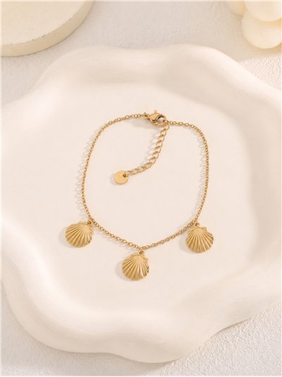 Pulsera triple concha de acero